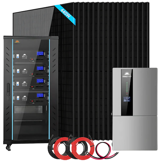 SunGold Power Hybrid Solar Kit 11.4KW 48V Split Phase 20.48KWH Lithium Battery 16 X 440 Watt Solar Panel