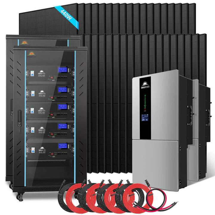 SunPower Gold Hybrid Solar Kit 11.4KW 48V Split Phase 51.2 KWH Lithium Battery 36 X 440 Watt Solar Panel