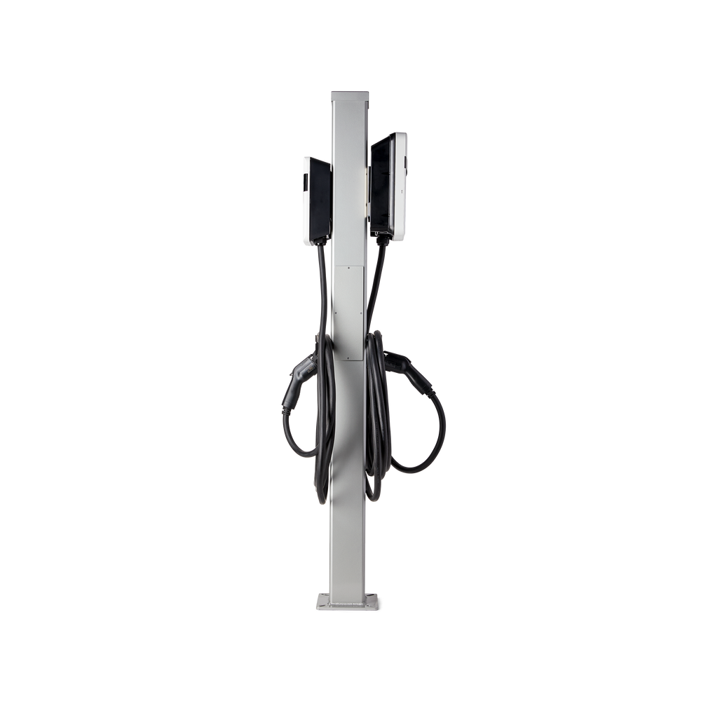 LiteOn Level 2 EV Charger Bundle – 4× 48A Dual-Port w/ POS, 25-ft Cables, 2× 6-ft Pedestals + 1Yr PowerFlex