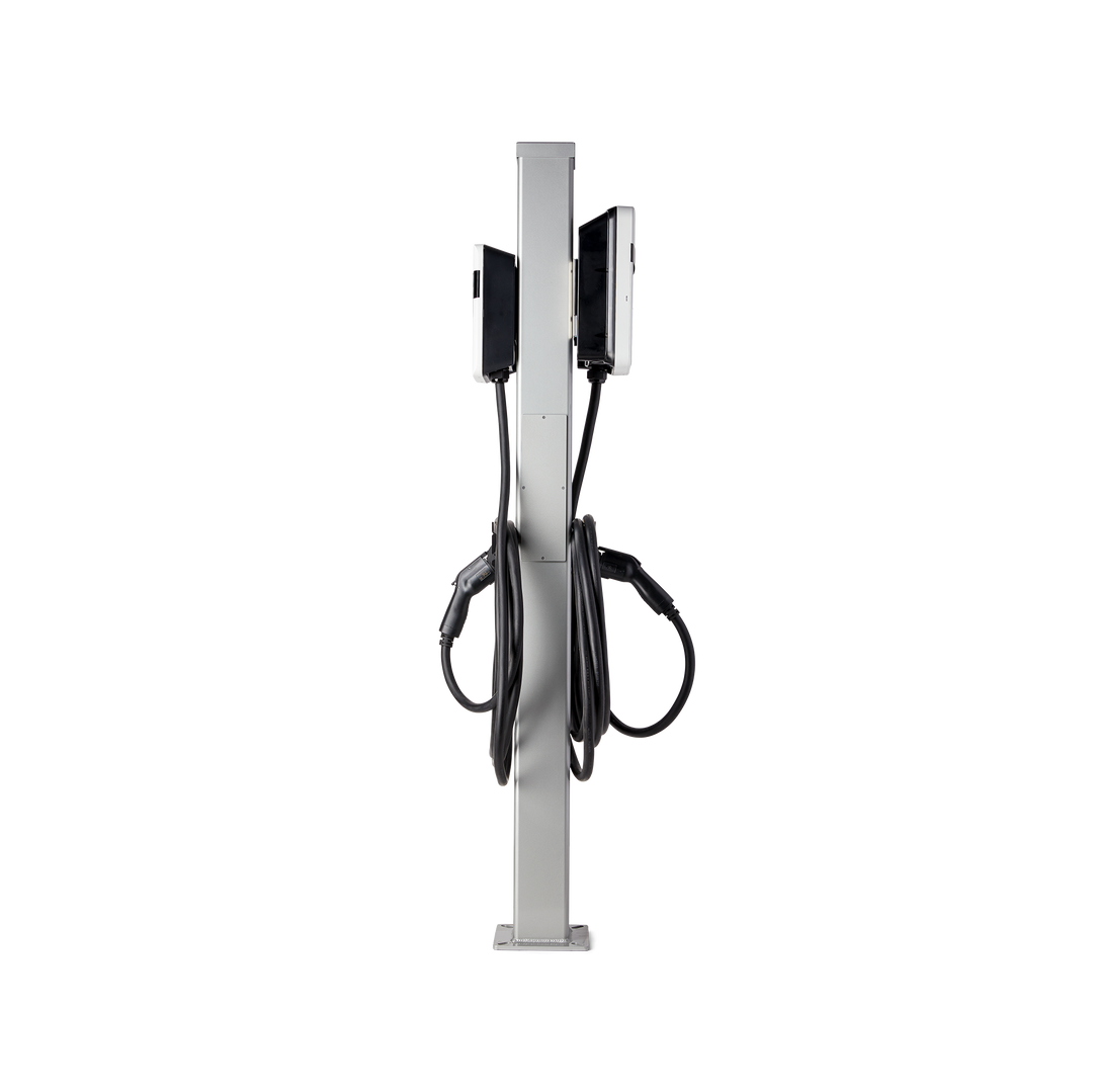 LiteOn Level 2 EV Charger Bundle – 4× 48A Dual-Port w/ POS, 25-ft Cables, 2× 6-ft Pedestals + 1Yr PowerFlex