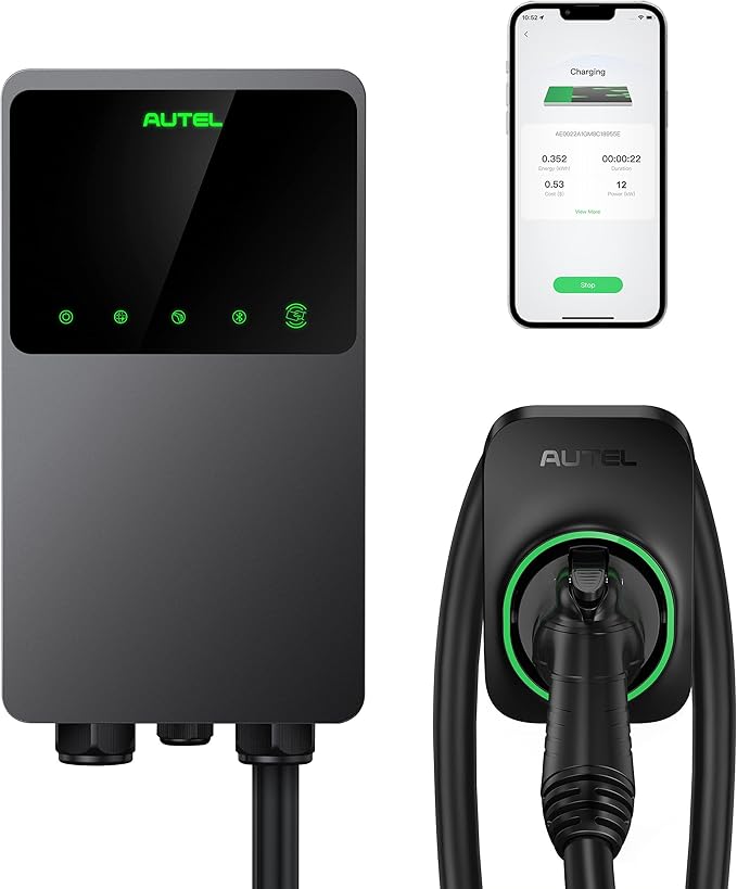 AUTEL MaxiCharger AC Elite 50A Level 2 EV Charger – Hardwired, J1772 (Separate Holster)