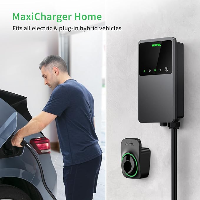 AUTEL MaxiCharger AC Elite 50A Level 2 EV Charger – Hardwired, J1772 (Separate Holster)