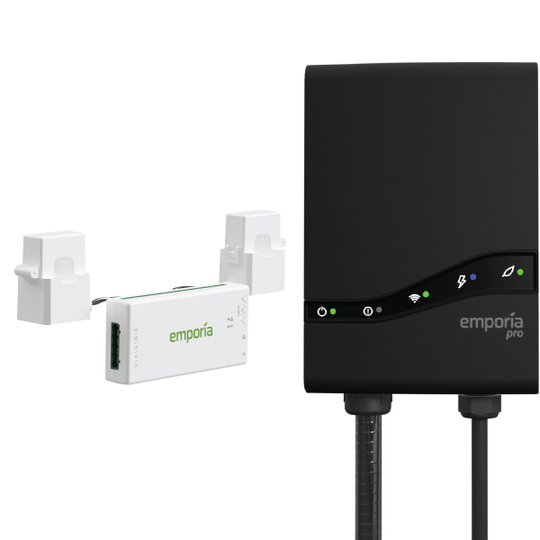 Emporia Pro Level 2 EV Charger (Black) - Hardwired w/ J1772 connector