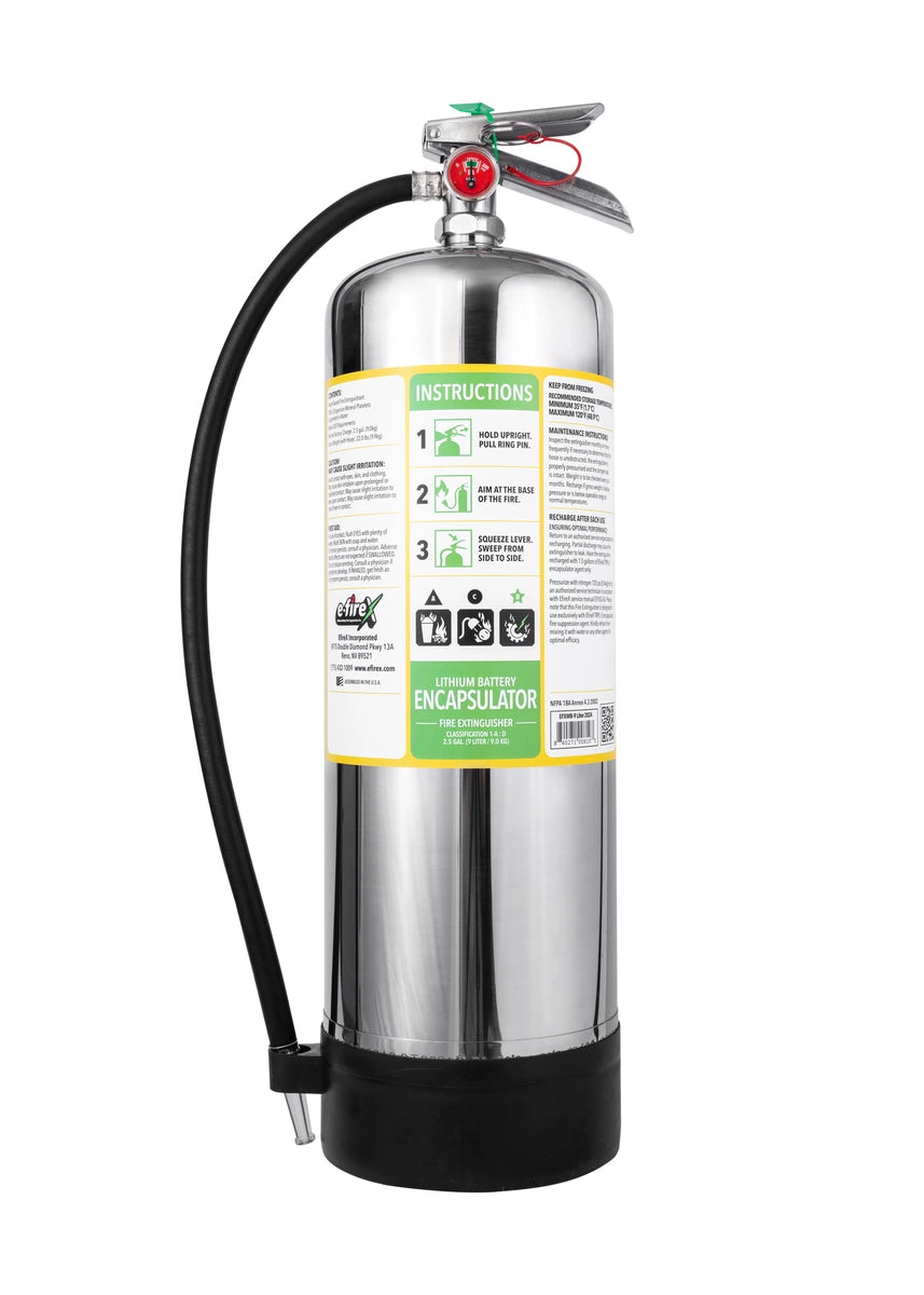 E-FireX 9- Liter Lithium Extinguisher – Advanced Encapsulm Battery Fire Extinguisher Technology with Eco-Friendly, Non-Toxic, and Non-Conductive Agent