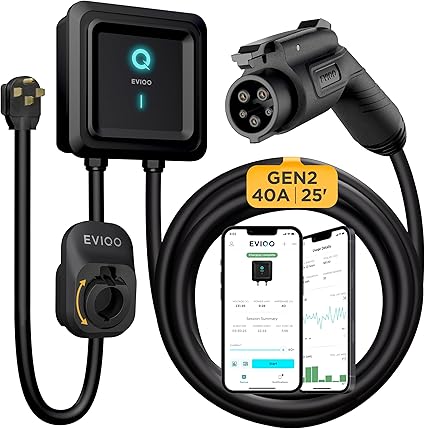 EVIQO 40 Amp Level 2 EV Charger - Wall Charger with J1772 Connector