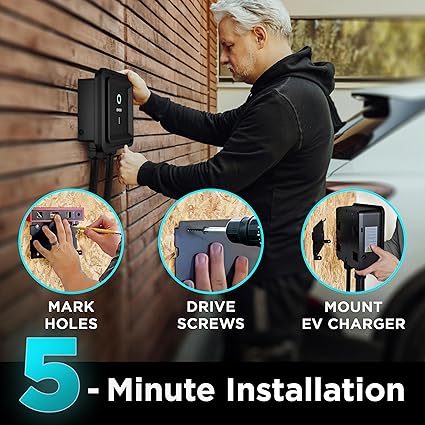 EVIQO 40 Amp Level 2 EV Charger - Wall Charger with J1772 Connector