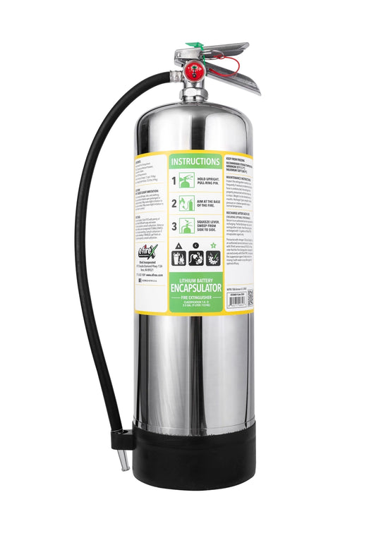 E-FireX 9 Liter Lithium Battery Fire Extinguisher – Advanced Encapsulator Technology with Eco-Friendly, Non-Toxic, and Non-Conductive Agent